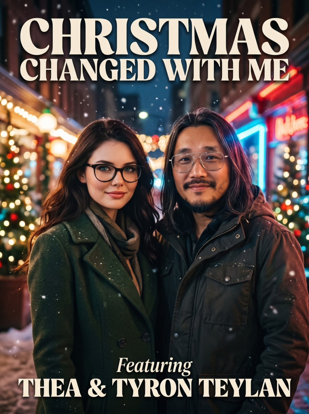Christmas Changed With Me single promo art featuring Thea and Tyron Teylan